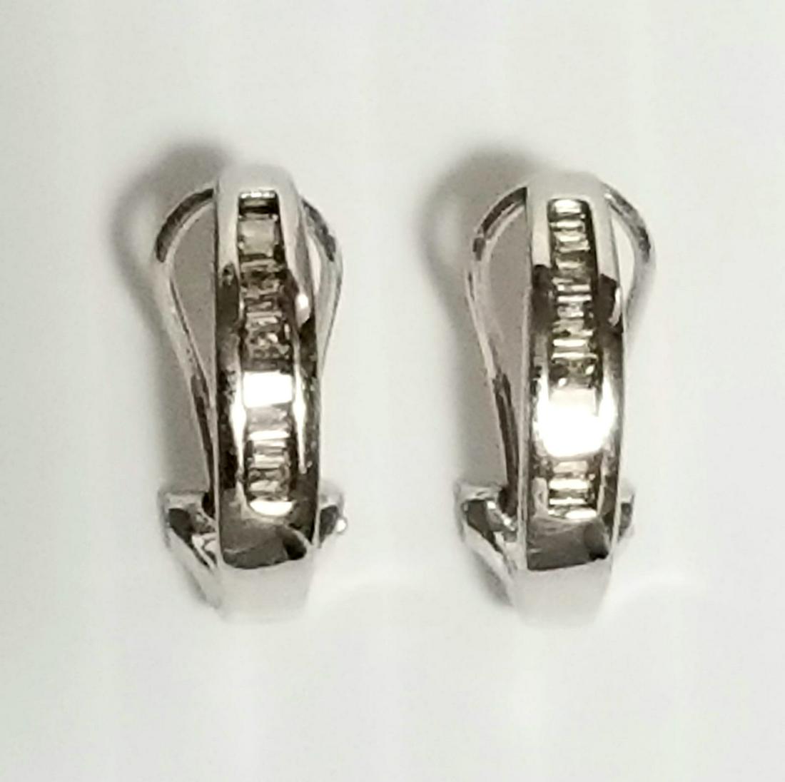 Nice 10KT White Gold Diamond Baguette Earrings (1 of 8)