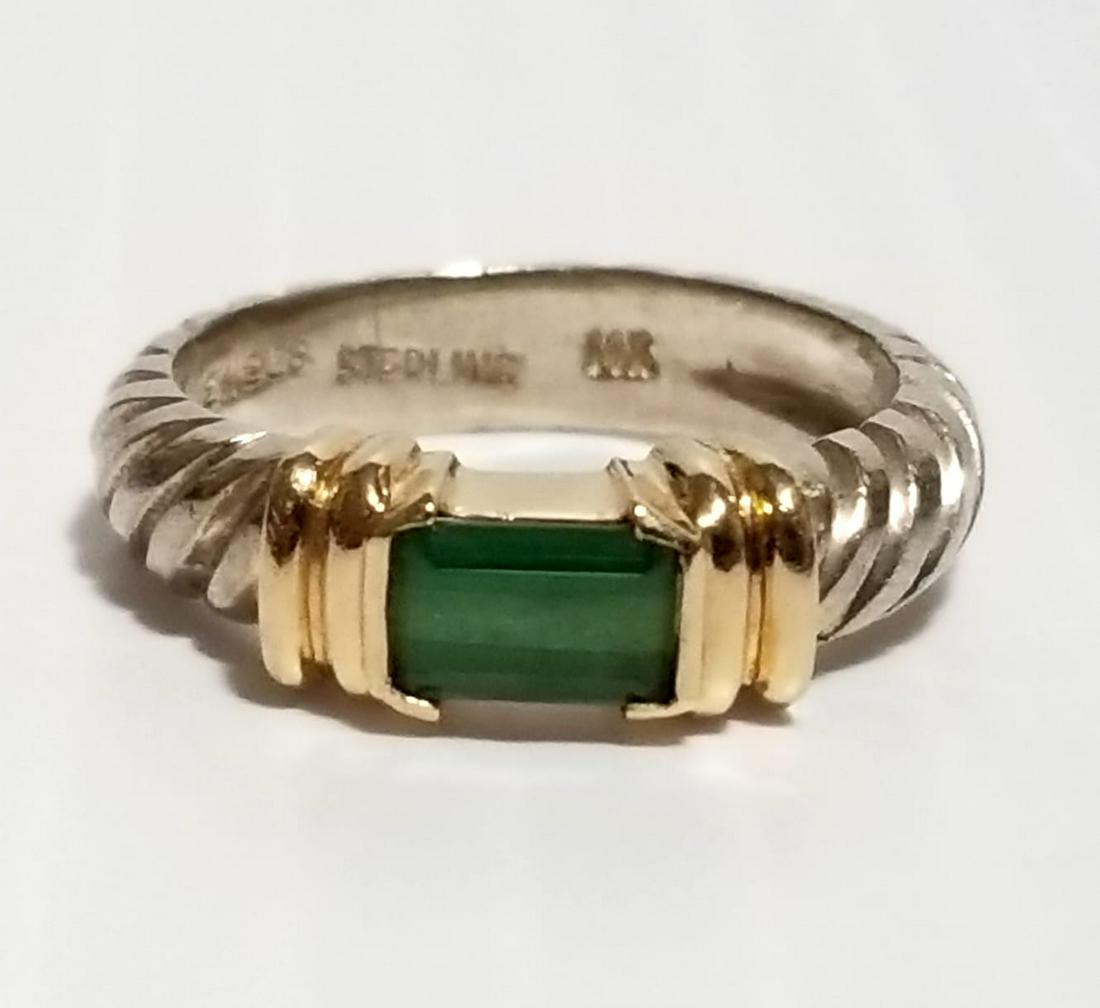 Beautiful 925 14KT Solid Green Emerald Ring (1 of 9)