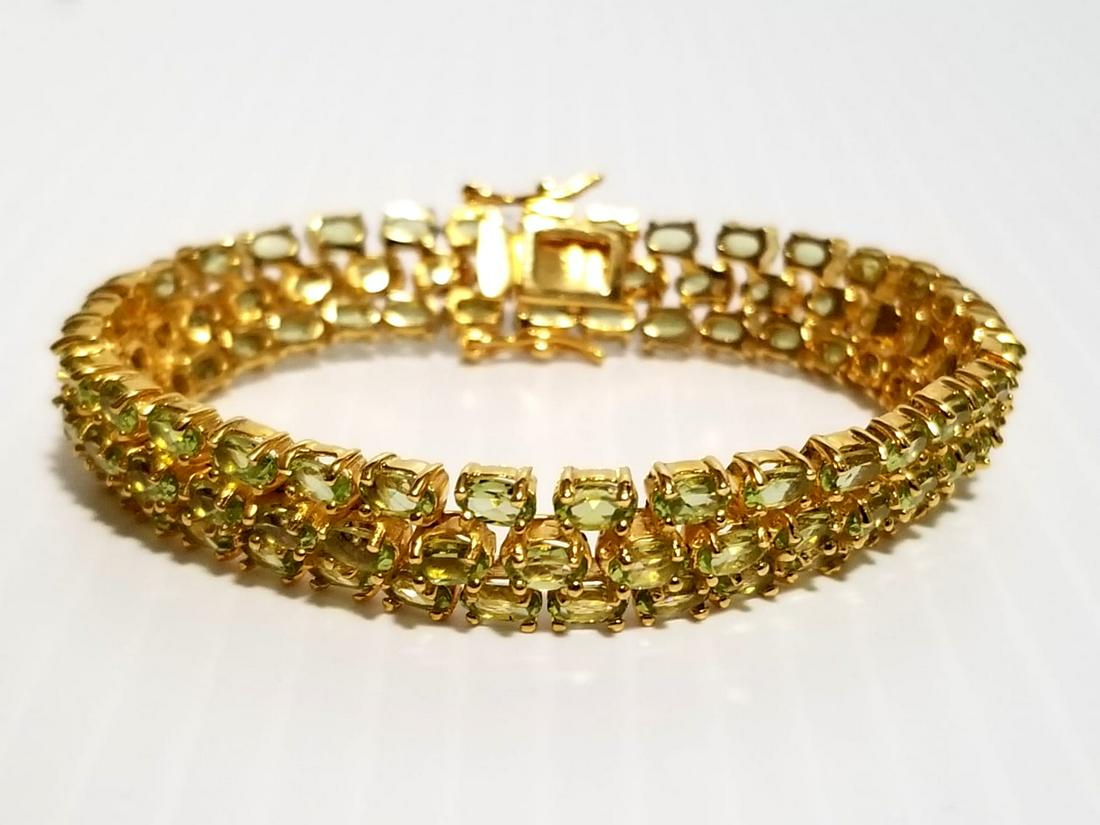 Nice 925 Sterling Yellow Green Peridot Bracelet (1 of 8)