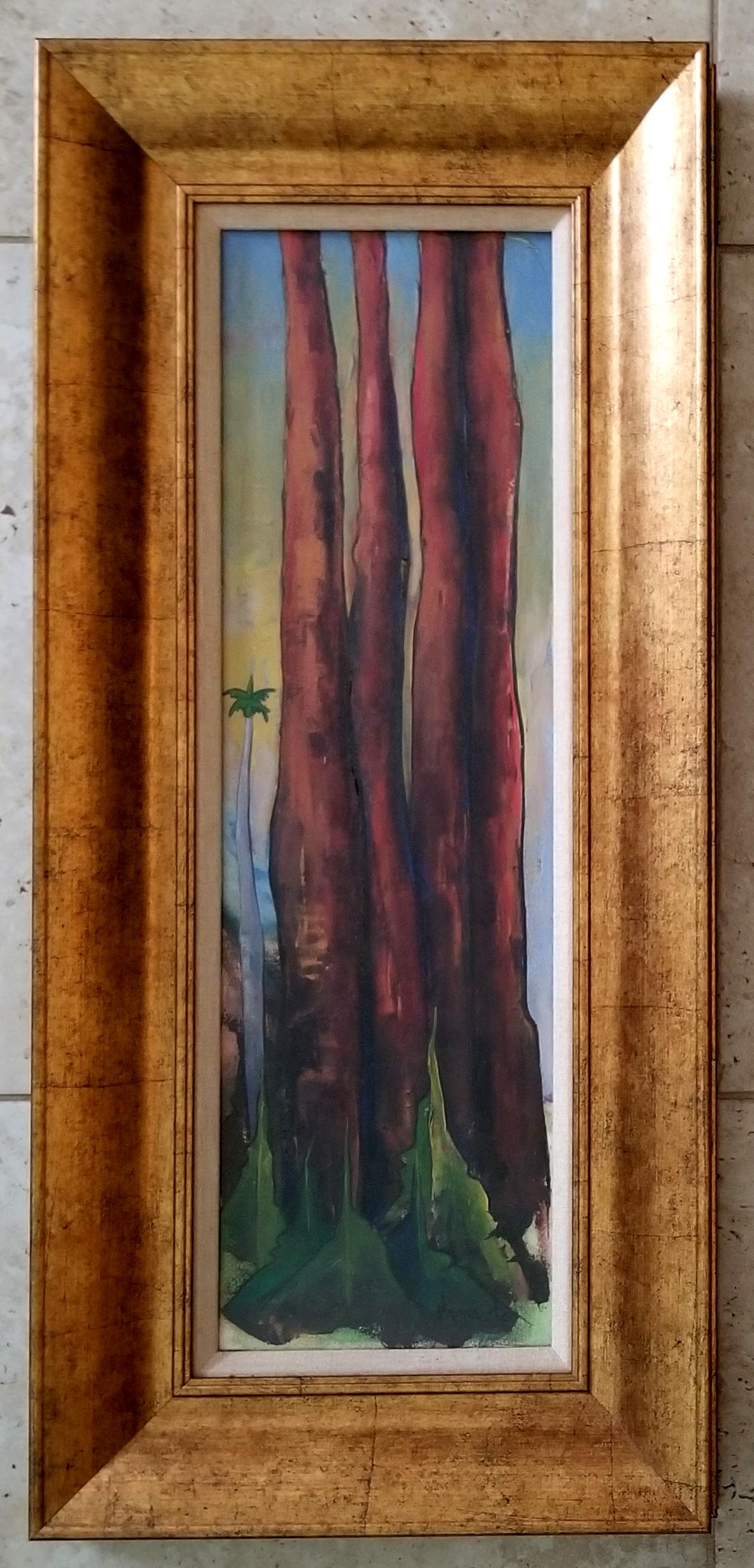 Juan Navarrete Oil Paper Landscape Oil Paper: Attributed to Juan Navarrete, it does not have a COA. Medium: oil paper, beautiful multicolor landscape by Cuban artist Juan Navarrete, 33 x 15 inches. Provenance: private owner. All authorship of ite
