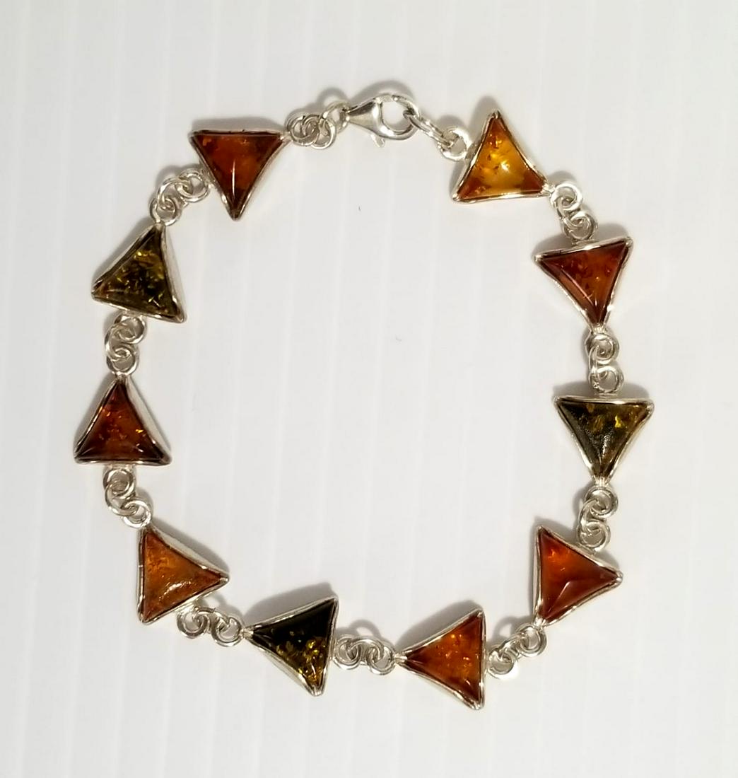 Nice 925 Sterling Amber Bracelet (1 of 4)