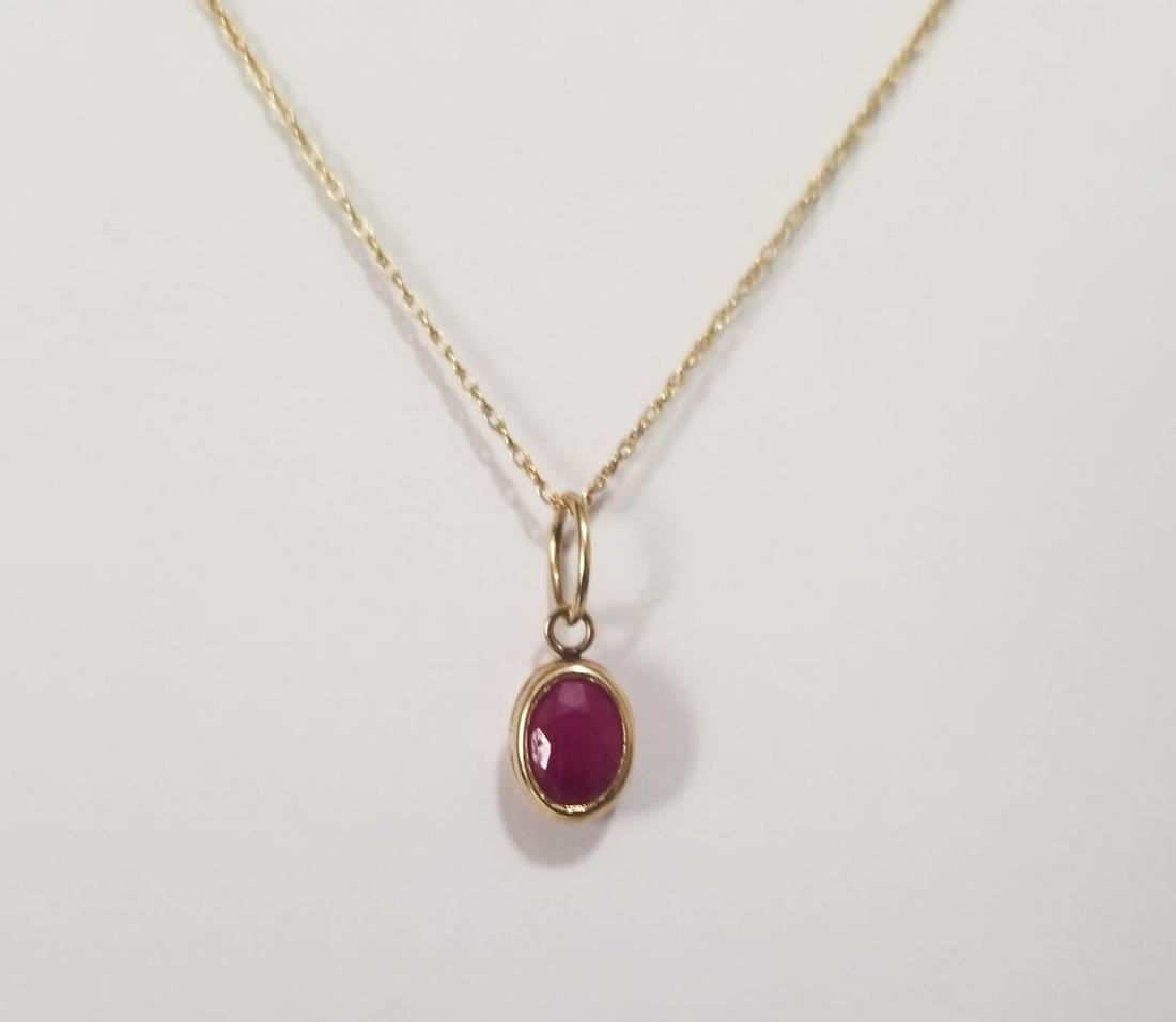 Nice 10KT Gold Ruby Necklace (1 of 5)