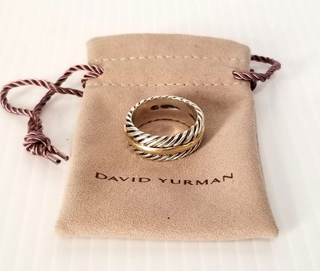 Amazing David Yurman 925 14KT Band Ring (1 of 7)