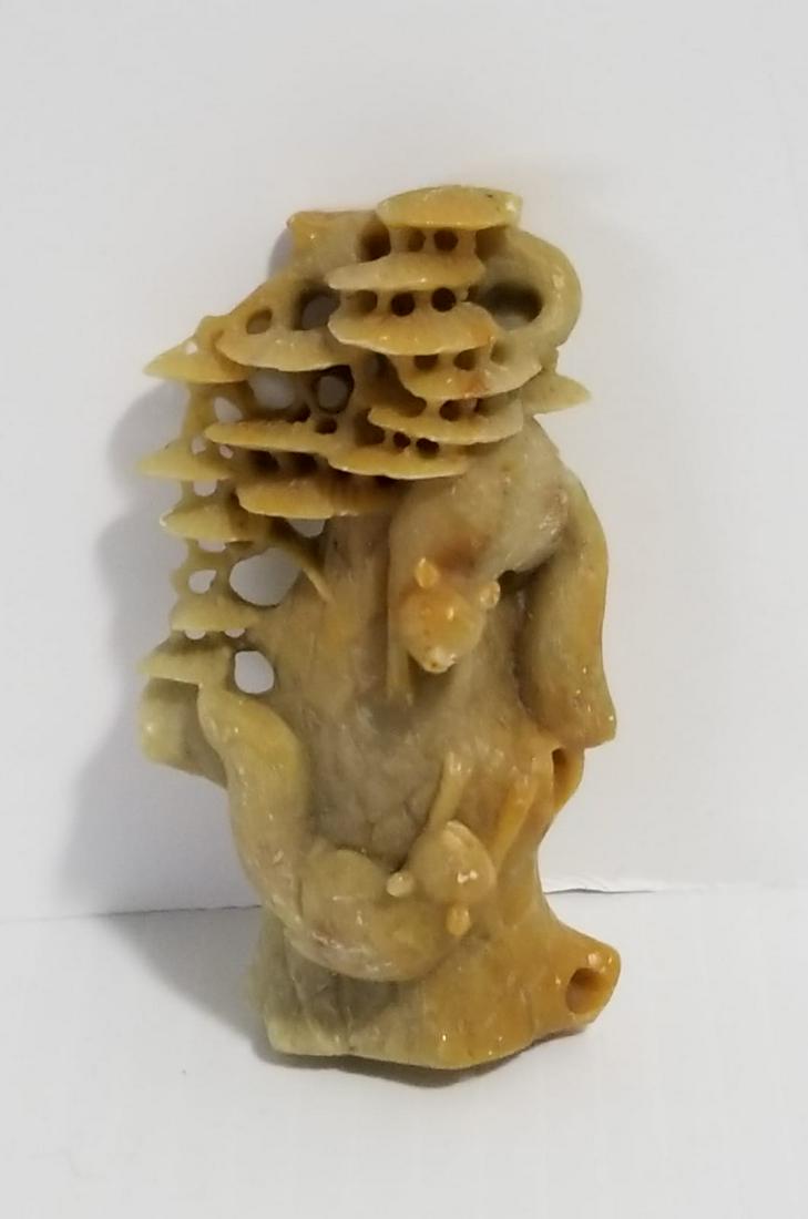 Nice Hand Carved Chinese Stone Squirrel Sculpture (1 of 3)