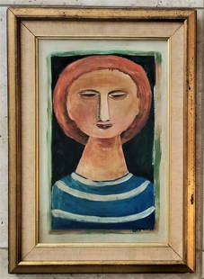 Massimo Campigli Oil Canvas: Attributed to Massimo Campigli, it does not have a COA. Medium: oil canvas, 21 x 15 inches. Provenance: private owner. Biography: 1895 - 1971. Born as Max Ihlenfeldt in Berlin in 1895, Massimo Campigl