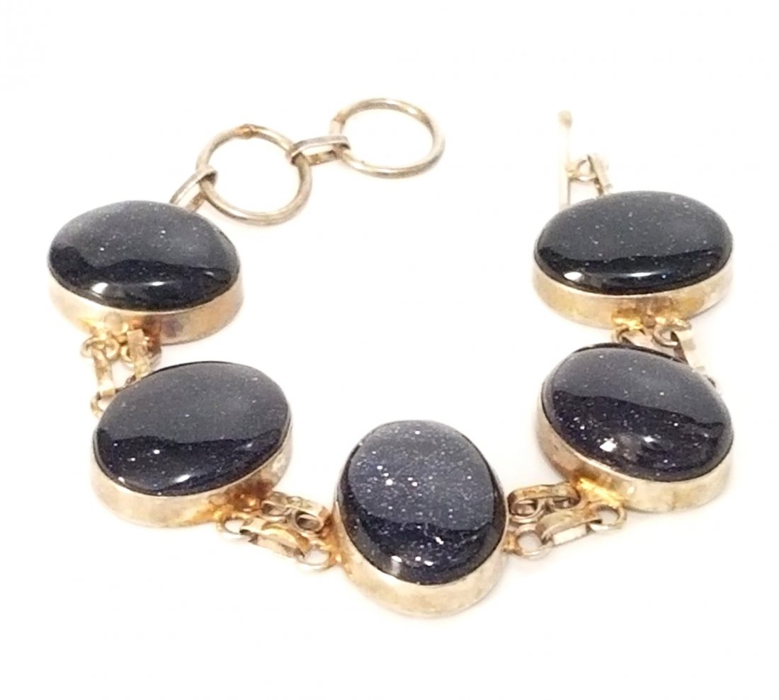 Beautiful 925 Sterling Silver Blue Stone Bracelet (1 of 4)