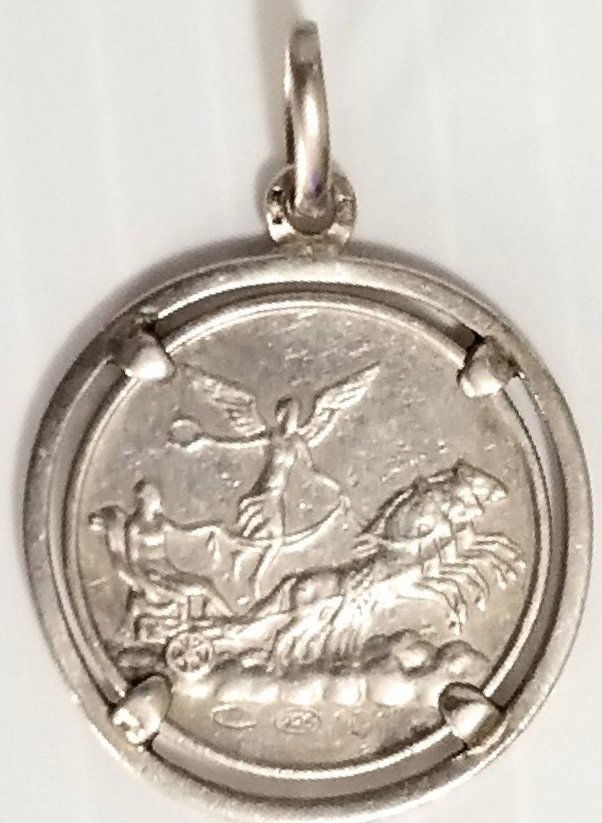 Beautiful 925 Sterling Silver Giampoli Coin Pendant (1 of 6)