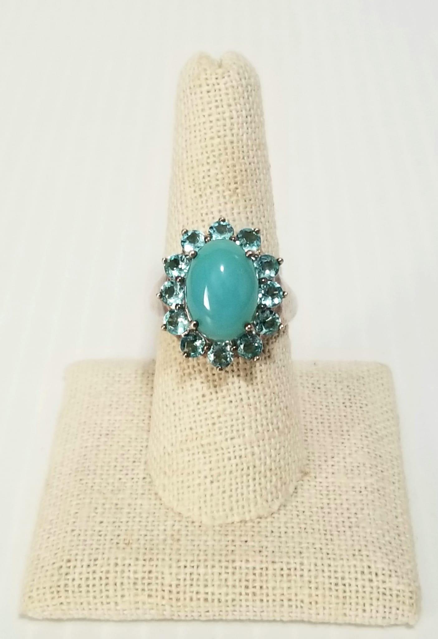 Nice 925 Blue Stone Ring (1 of 6)