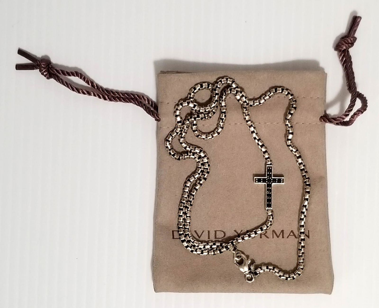 David Yurman 925 Sterling Silver Black Onyx Cross (1 of 8)