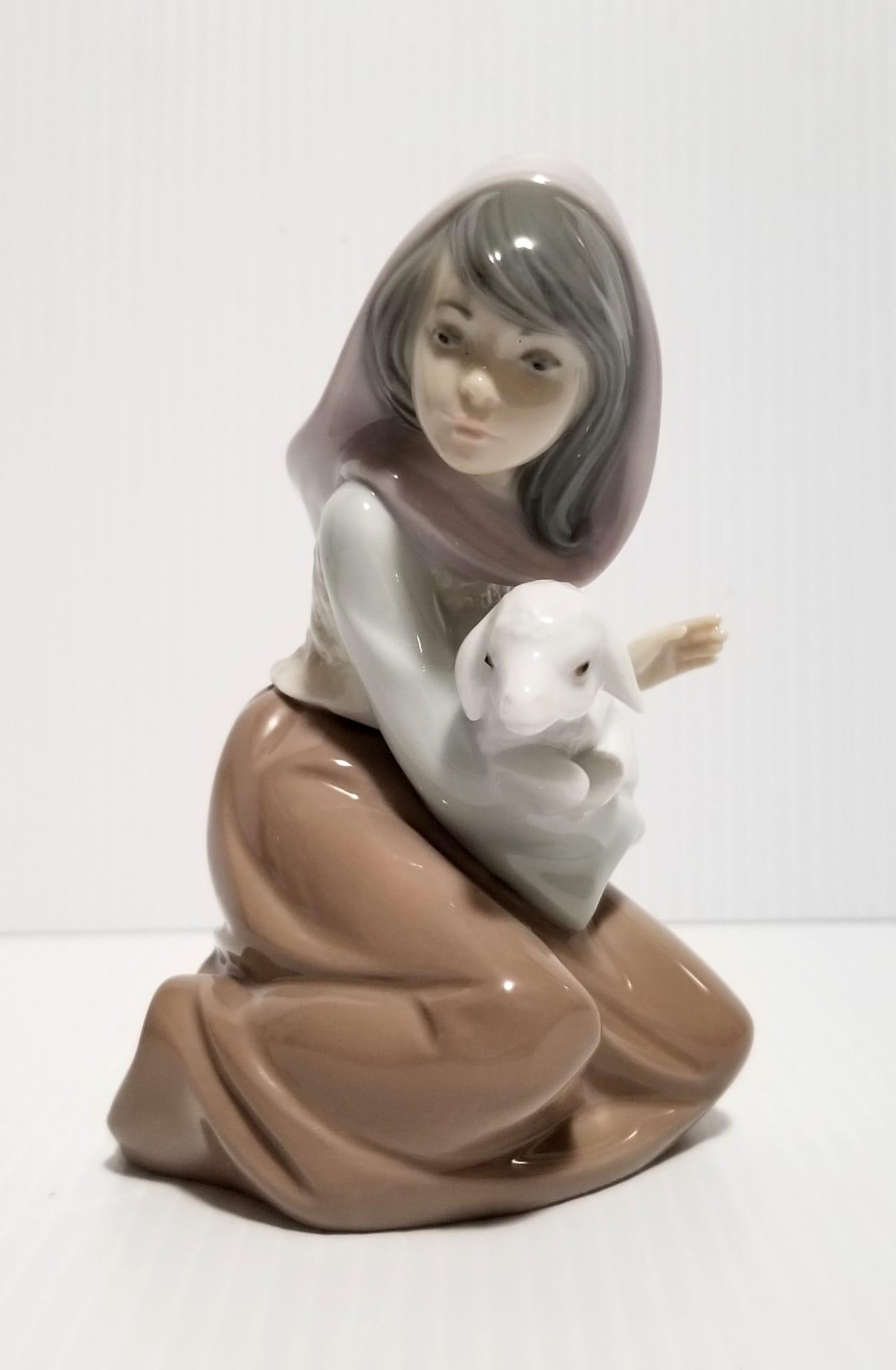 Lladro Lamb and Young Lady Porcelain Figurine (1 of 6)