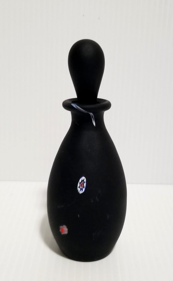 Vintage Murano Millefiori Black Perfume Bottle (1 of 5)