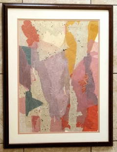 Amazing Paul Horiuchi (1906-1999) Collage Board: Paul Horiuchi collage board, 37 x 28 inches. Provenance: private owner from Atlanta. Biography: Horiuchi was born on the shores of Lake Kawaguchi in Japan in 1906 and as a young man studied