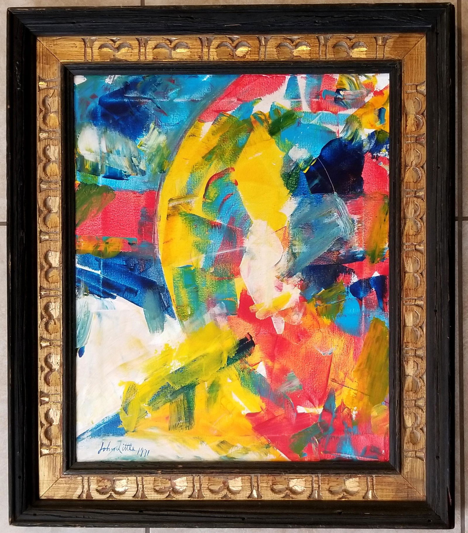 John Little 1971 Abstract Oil Canvas (1 of 4)