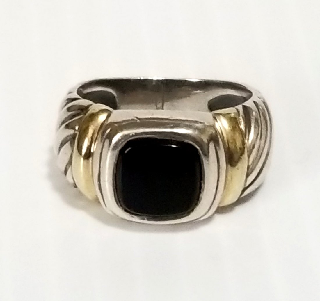 David Yurman 925 14KT Black Onyx Ring (1 of 6)