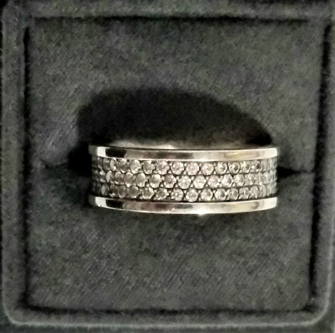 Amazing David Yurman 925 Clear Sapphire Band Ring (1 of 4)