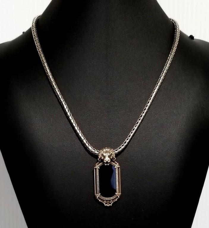 Konstantino Lion Christ Onyx Pendant & Necklace (1 of 10)