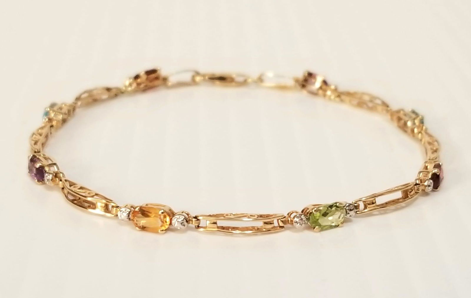 Beautiful 14KT Multicolor Stones Bracelet (1 of 7)