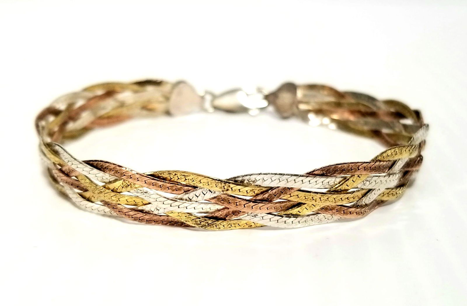 Italian 925 Silver Three Colors Bracelet (1 of 4)