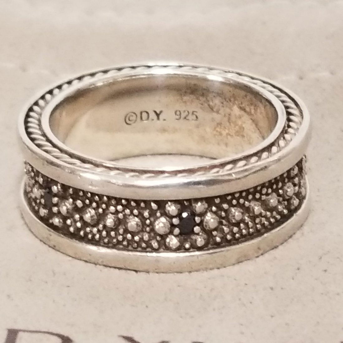 Amazing David Yurman 925 Black Sapphire Ring (1 of 4)