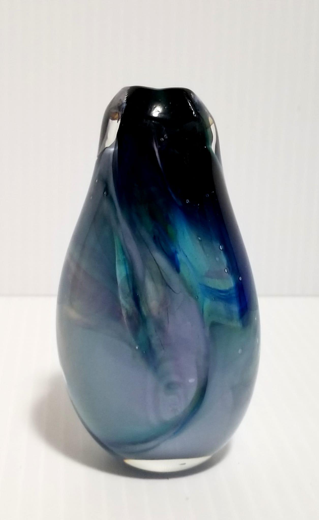 Roy Wilson Vintage Art Glass Vase: Nice Roy Wilson signed art glass little vase, 3 3/4 x 2 x 1 1/2 inches