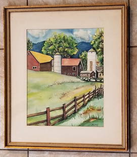 Amazing Joe Jones American Watercolor: Joe Jones 1909-1963 American watercolor. 24 x 21 inches. Provenance, private owner.Biography: Born in St. Louis, Missouri, April 7, 1909, and died in Morristown, New Jersey, 1963, Joe Jones was a