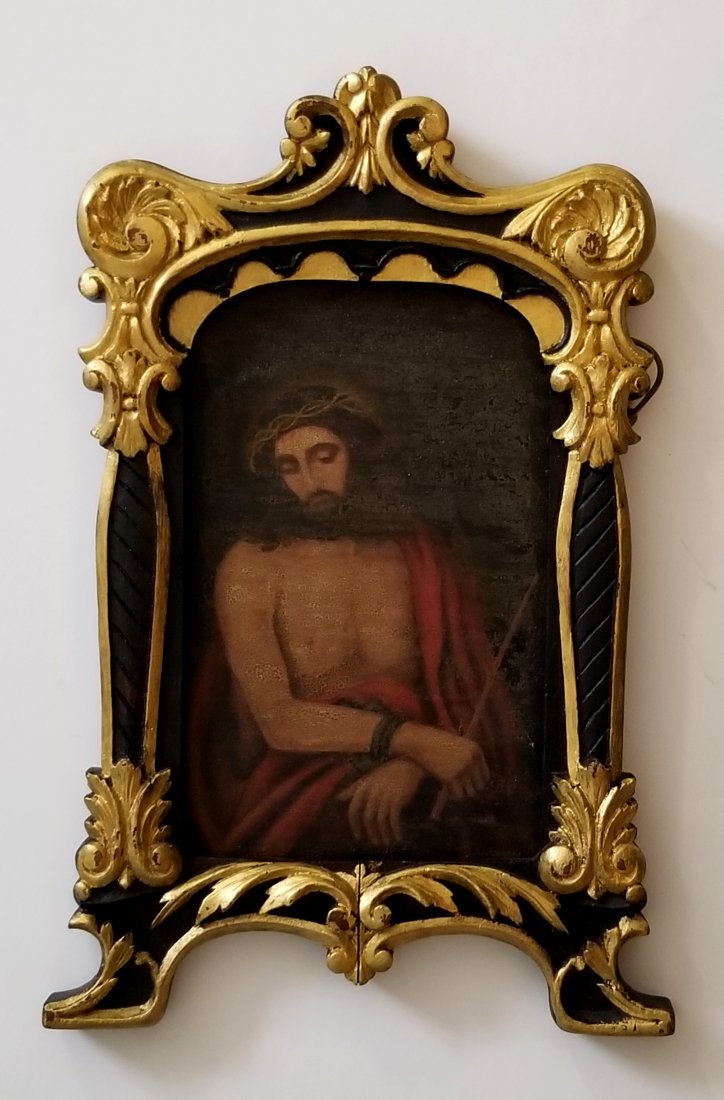Antique Jesus Christ Oil Painting (1 of 2)