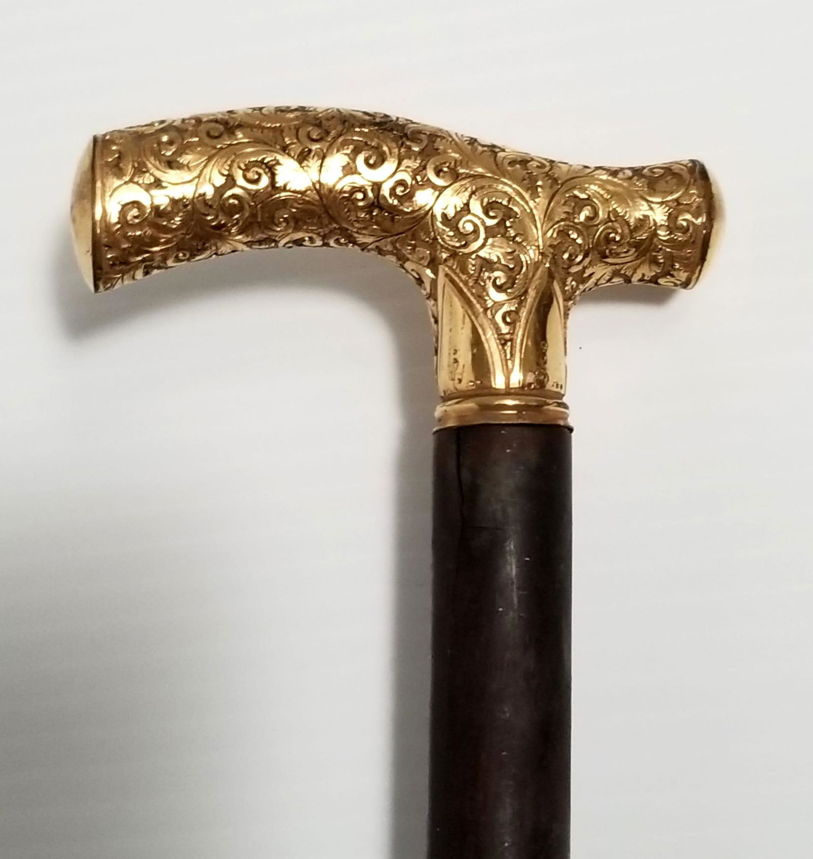 Amazing 18KT Gold Filled Hand Carved Walking Stick (1 of 10)