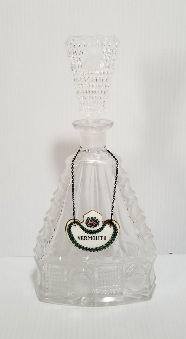 Vintage Nice Cut Crystal Porcelain Vermouth Decanter (1 of 6)