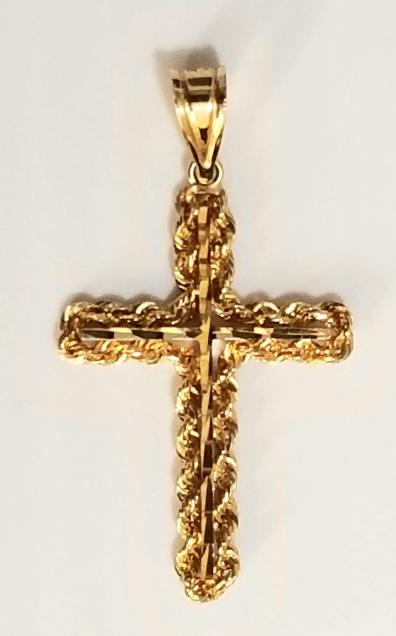 Michael Anthony 14 KT Cross Pendant: Beautiful Micheal Anthony 14 kt yellow gold cross pendant, 1 1/2 x 3/4 inches, 1.4 grams, 0.9 dwt