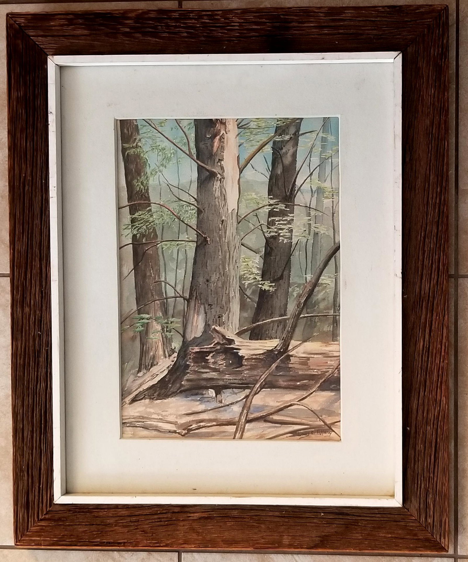 Amazing Louis Comfort Tiffany Watercolor/Paper: Amazing Louis Comfort Tiffany watercolor/paper, excellent details, 34 x 28 inches. Provenance: private owner. Biography: 1848 - 1933. Louis Comfort Tiffany, painter, stained glass designer, studio gla