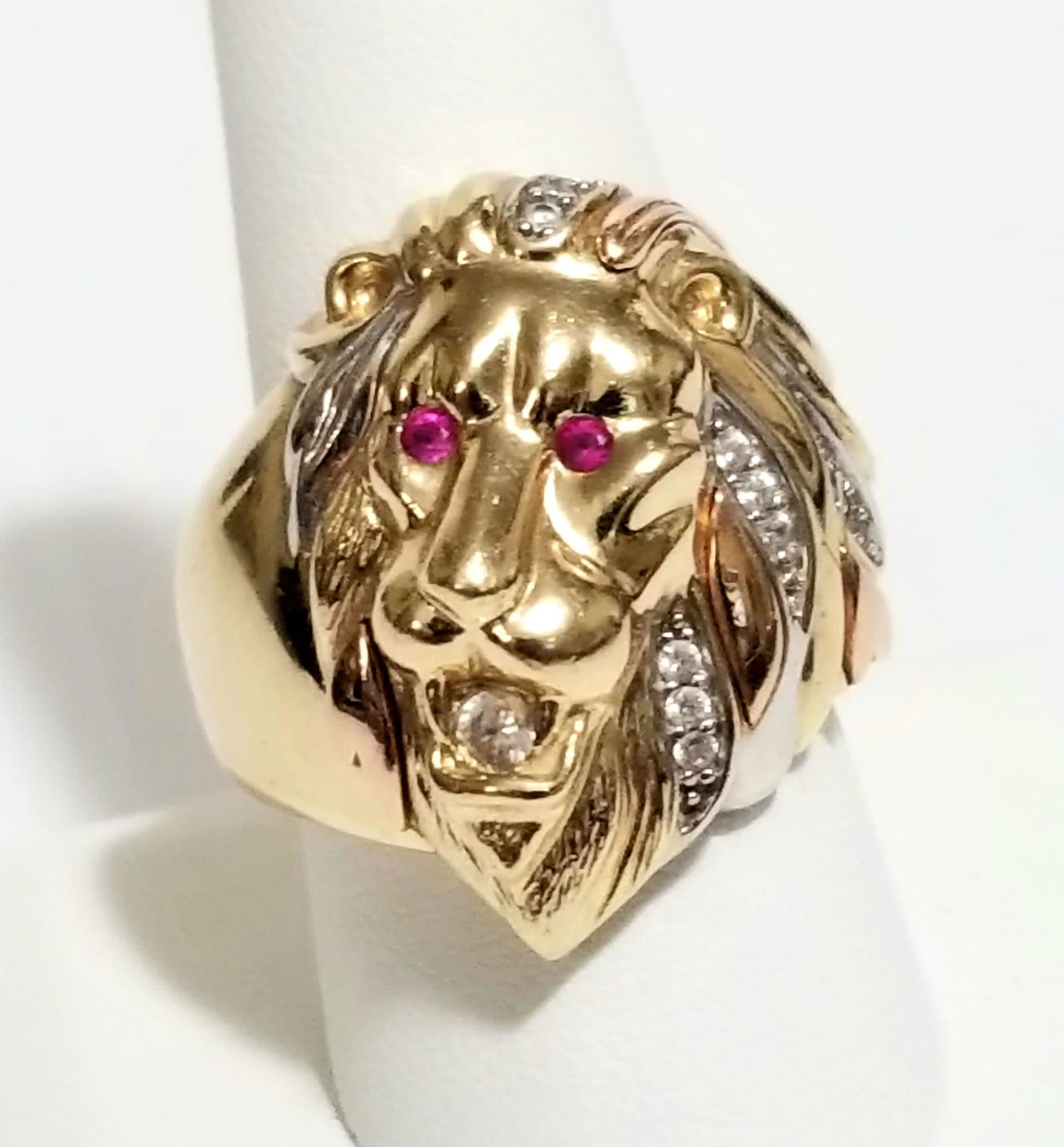 Amazing 14KT Red Ruby Lion Ring (1 of 5)