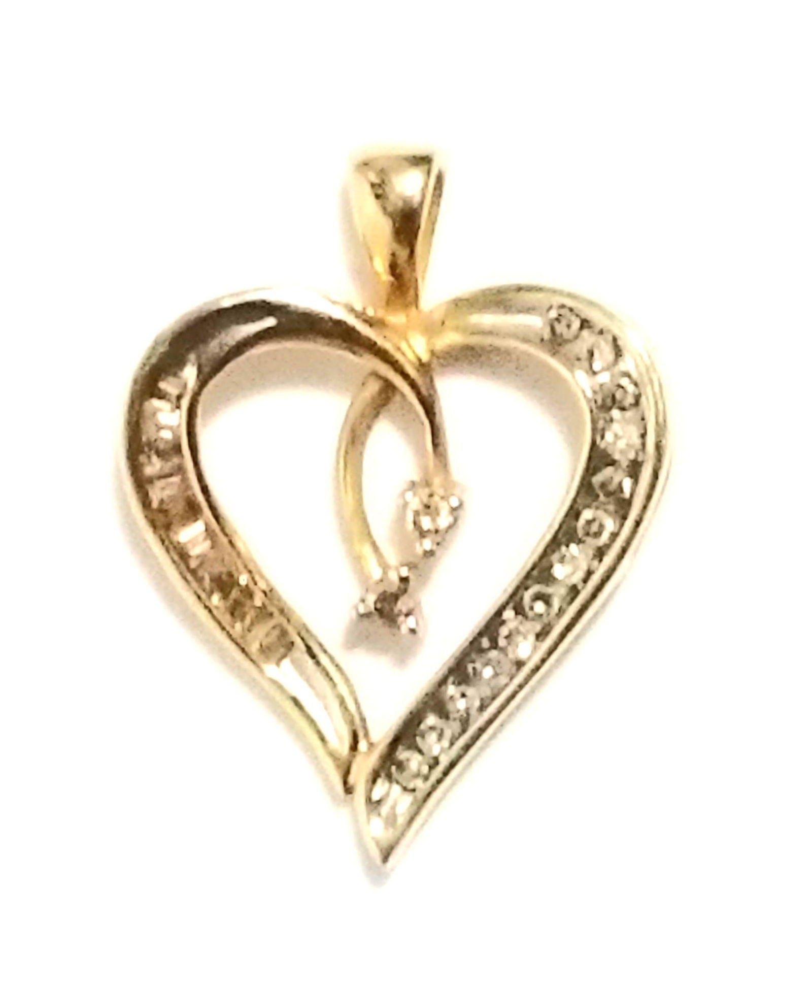 Amazing 10KT Gold Sun Heart Diamond Pendant (1 of 5)