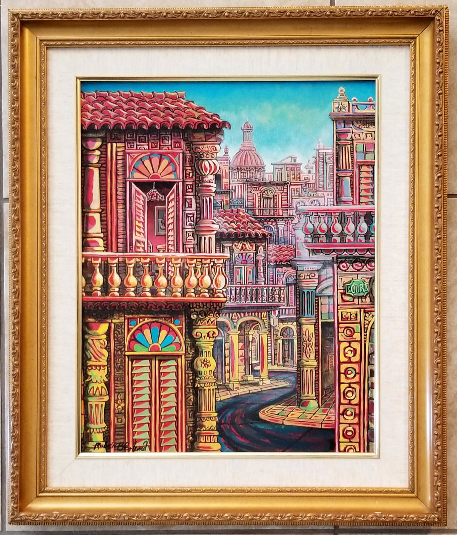 Ruben Berland Cuban 1955 Oil Canvas: Ruben Berland oil canvas, 27 x 23 inches. Biography: Born: 1955. All authorship of items in this catalog are described according to the following terms: Signed [Artist Name] : In cases in which the si