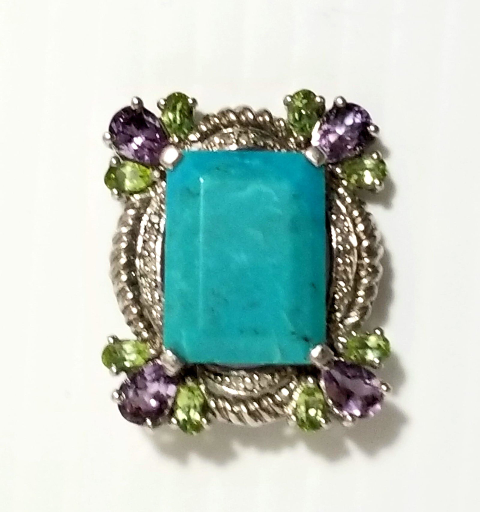 Amazing 925 Multistone Pin Brooch Pendant (1 of 5)