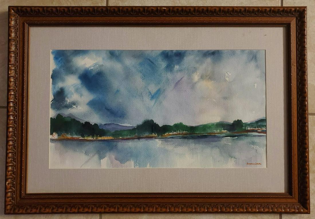 Beautiful Eugene Leake Watercolor Paper: Amazing Eugene Leake watercolor paper. 29 x 20 inches. Provenance: private owner. Biography: 1911 - 2005. Eugene "Bud" Leake pronounced "Leaky" was a landscape painter and president of the Maryland In