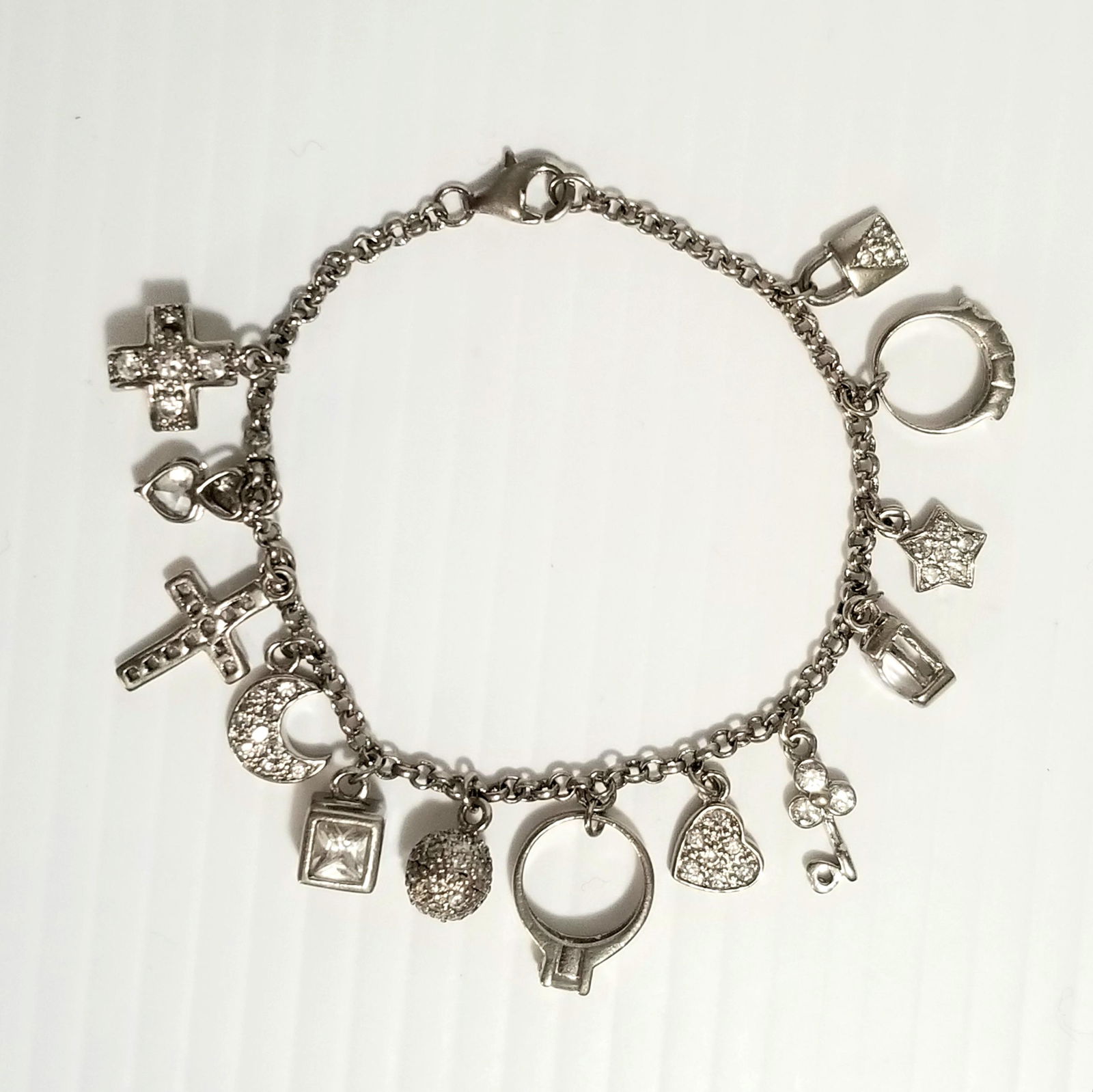 Amazing 925 Sterling Charms Zirconia Bracelet (1 of 6)