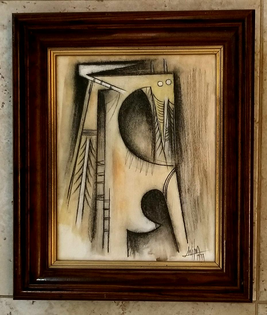 Wilfredo Lam 1977 Pastel Charcoal Paper (1 of 3)