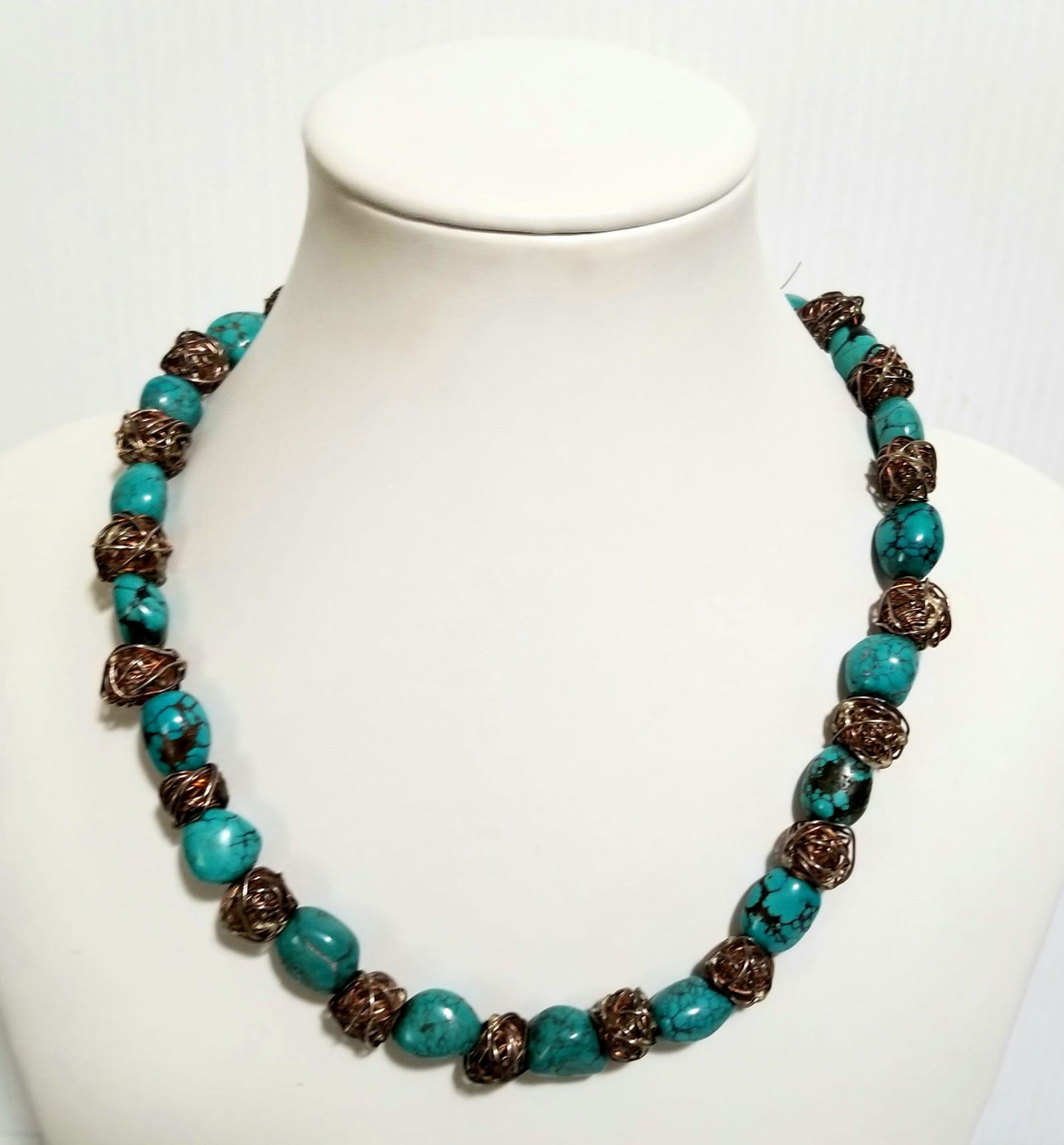 Amazing 925 Hand Made Turquoise Necklace (1 of 7)