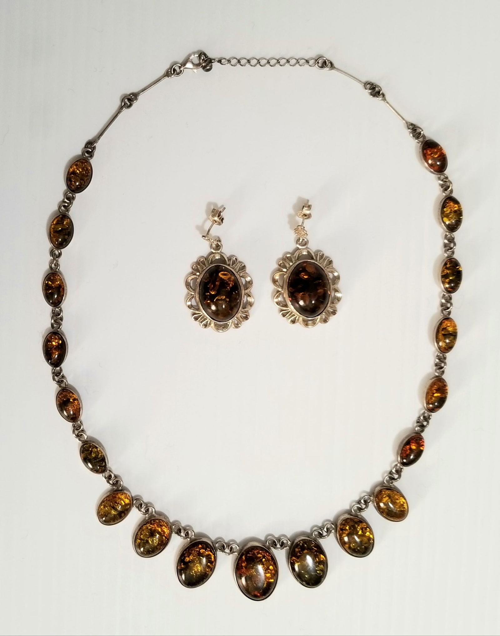 Amazing 925 Sterling Ambert Necklace & Earrings (1 of 9)