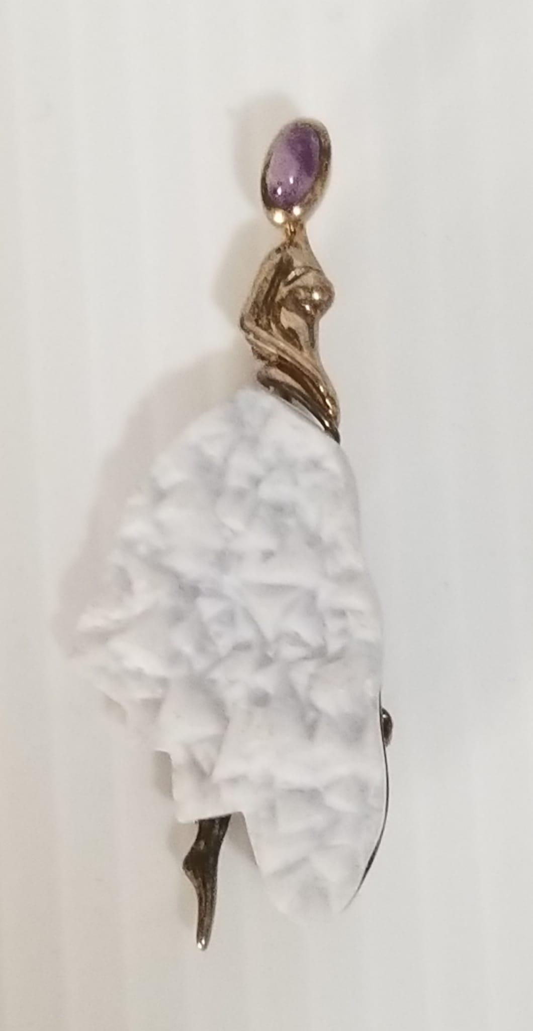 Vintage 925 Lady Stone Pin Brooch (1 of 3)