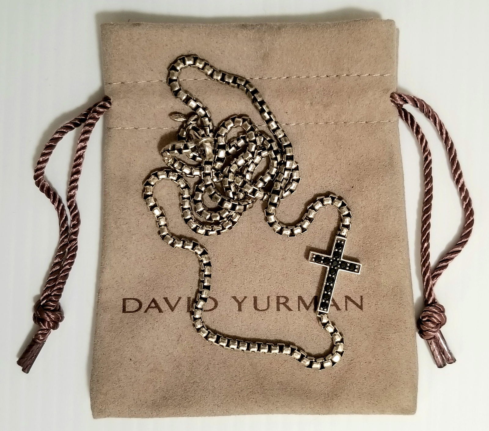 Amazing David Yurman Black Cross Sapphire Necklace (1 of 7)