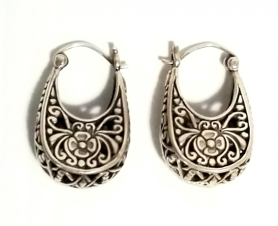 Amazing 925 Sterling Flowers Earrings (1 of 6)