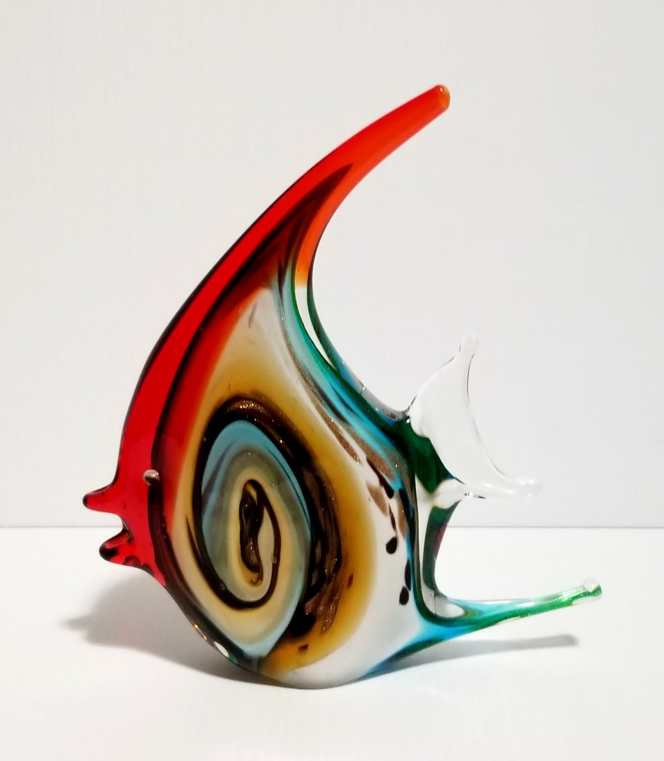 Amazing Murano Multicolor Fish Art Glass (1 of 3)