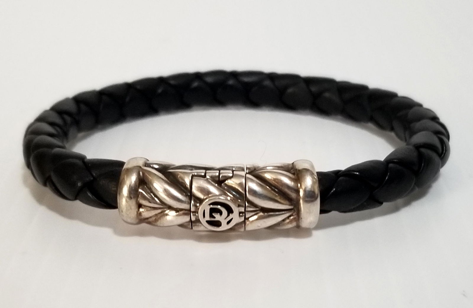 David Yurman 925 Chevron Black Rubber Bracelet (1 of 5)