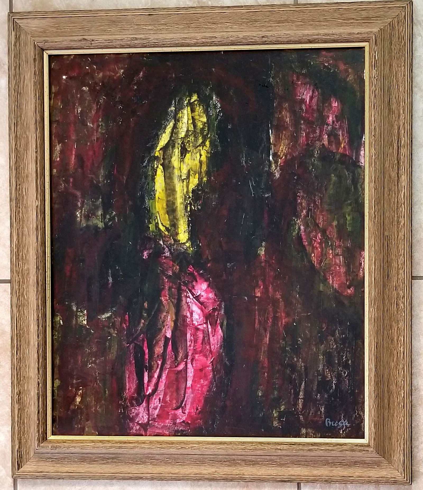 Peter Busa Oil Board: Attributed to Peter Busa, it does not have a COA. Medium: oil board, 28 x 25 inches. Provenance: private owner. Biography: Peter Busa 1914-1985. Education: Carnegie Institute, with Simboli, Rosenberg,