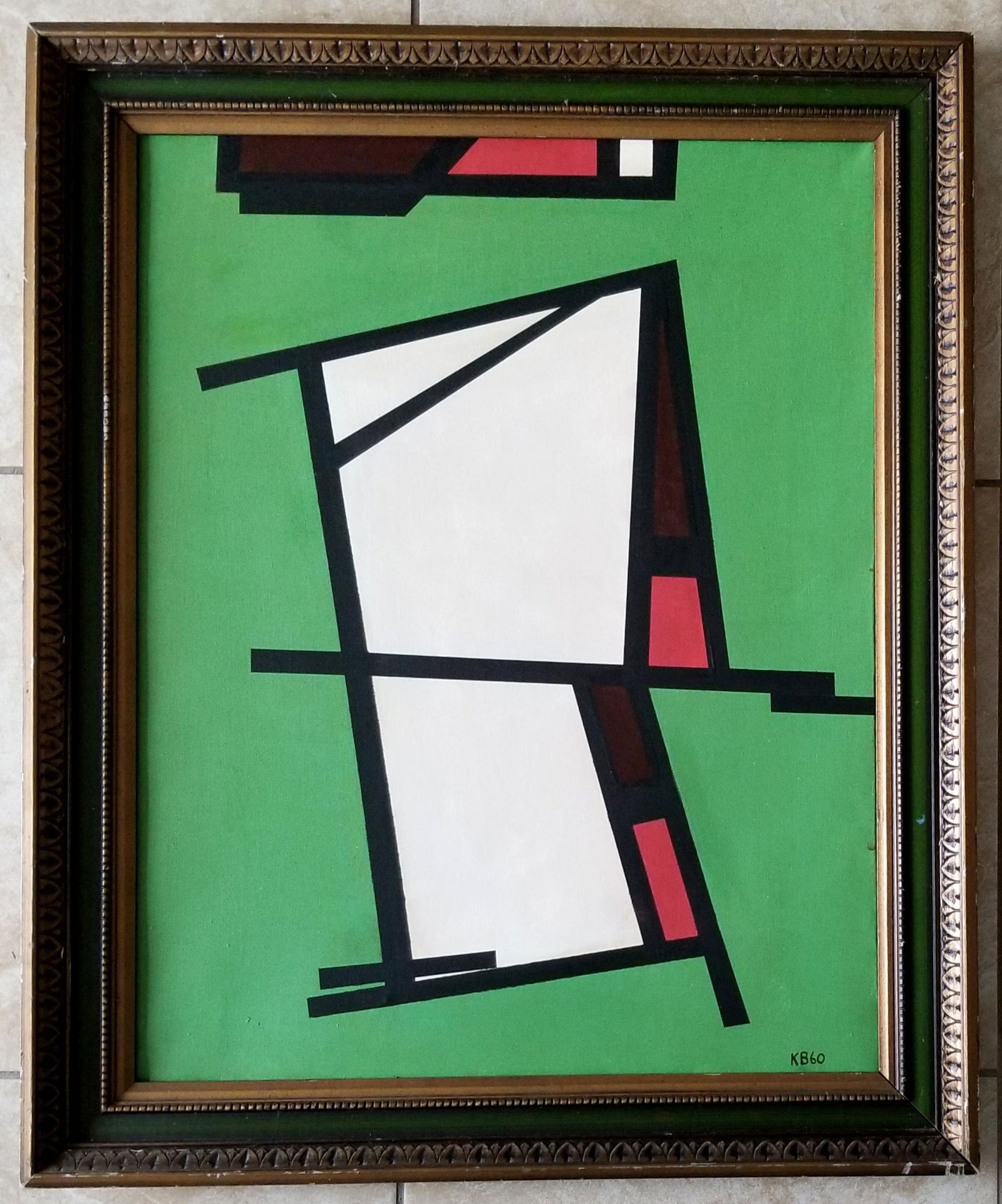 Amazing Karl Stanley Benjamin 1960 Oil Canvas: Atributed to Karl Stanley Benjamin, it does not have a COA. Medium: oil canvas, 33 x 27 inches. Provenance: Private owner. Biography: 1925 - 2012. Karl Benjamin, a painter of dazzling geometric abstra