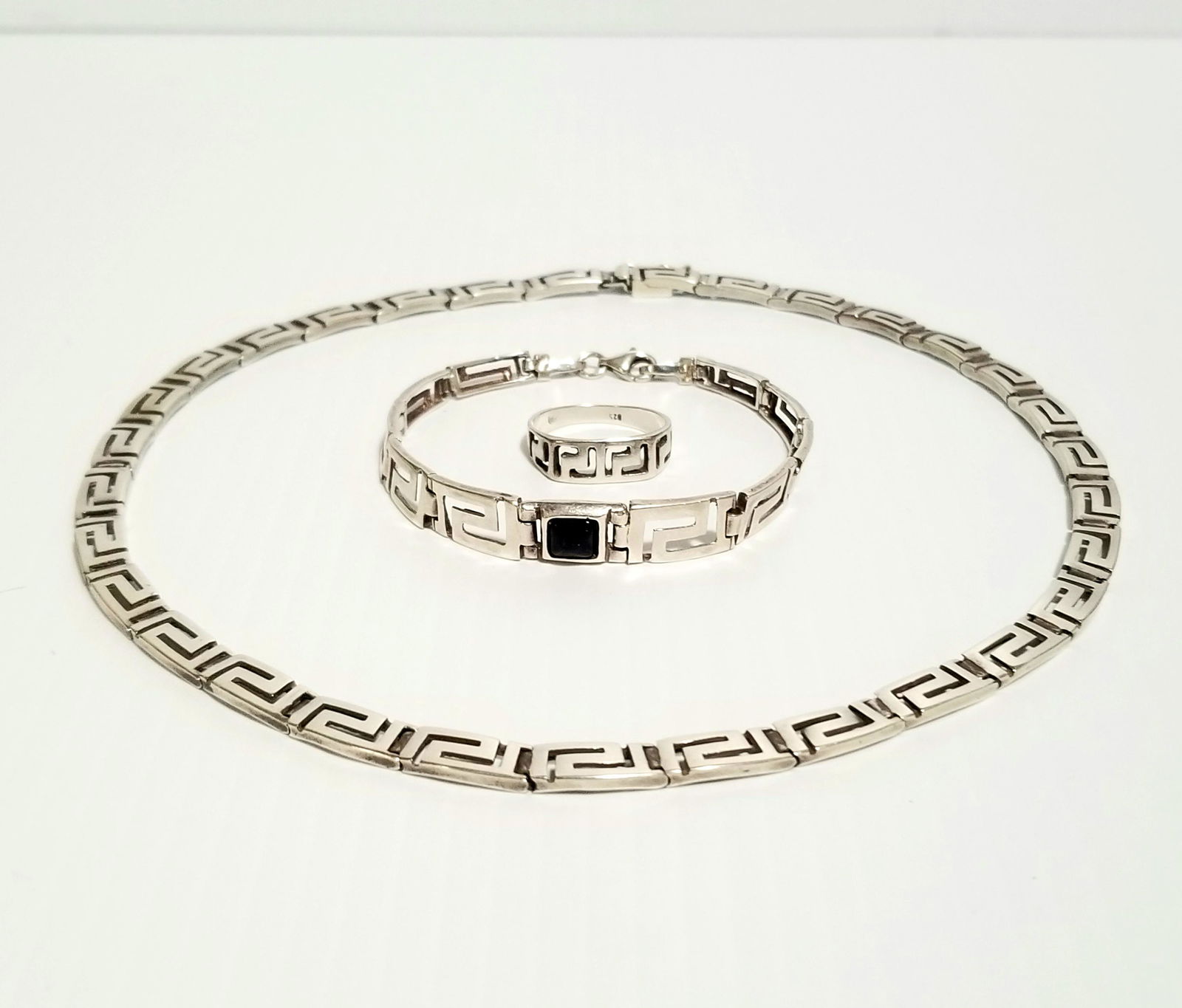 Amazing 925 Art Deco Ring Bracelet Necklace Set (1 of 9)