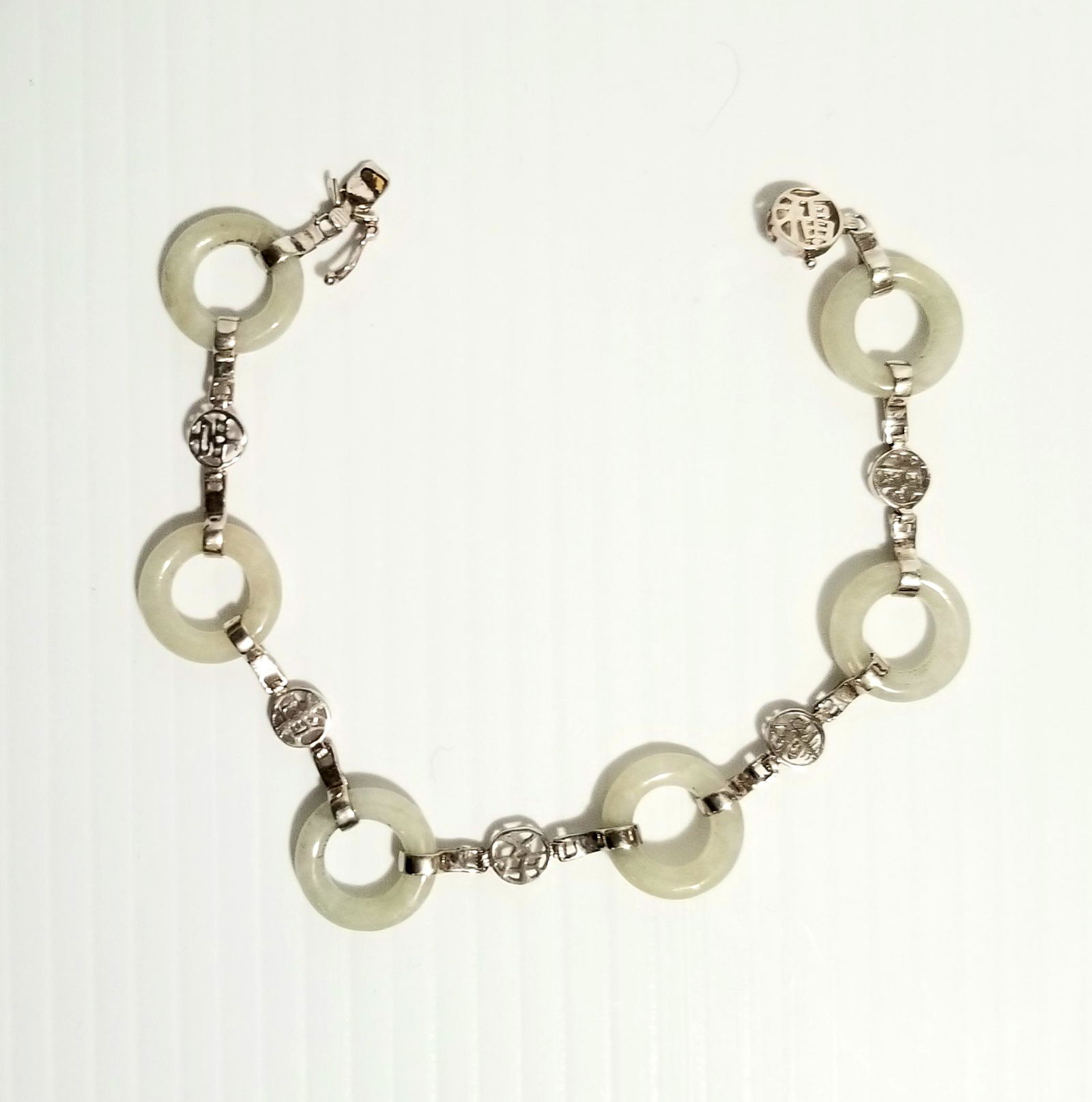 Amazing 925 Sterling Silver Jade Bracelet (1 of 6)