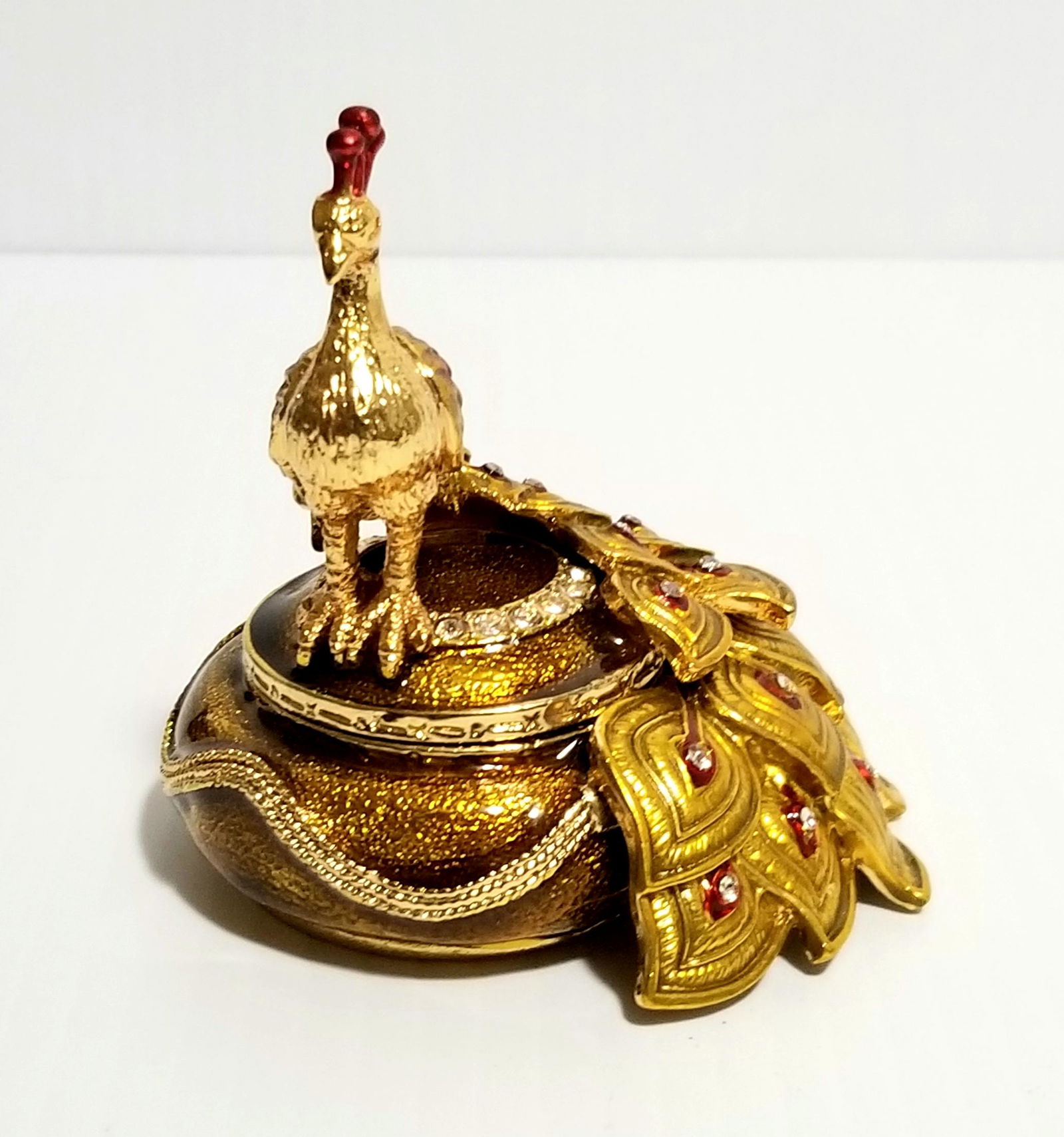 Amazing Peacock Rhinestones Trinket Box (1 of 6)