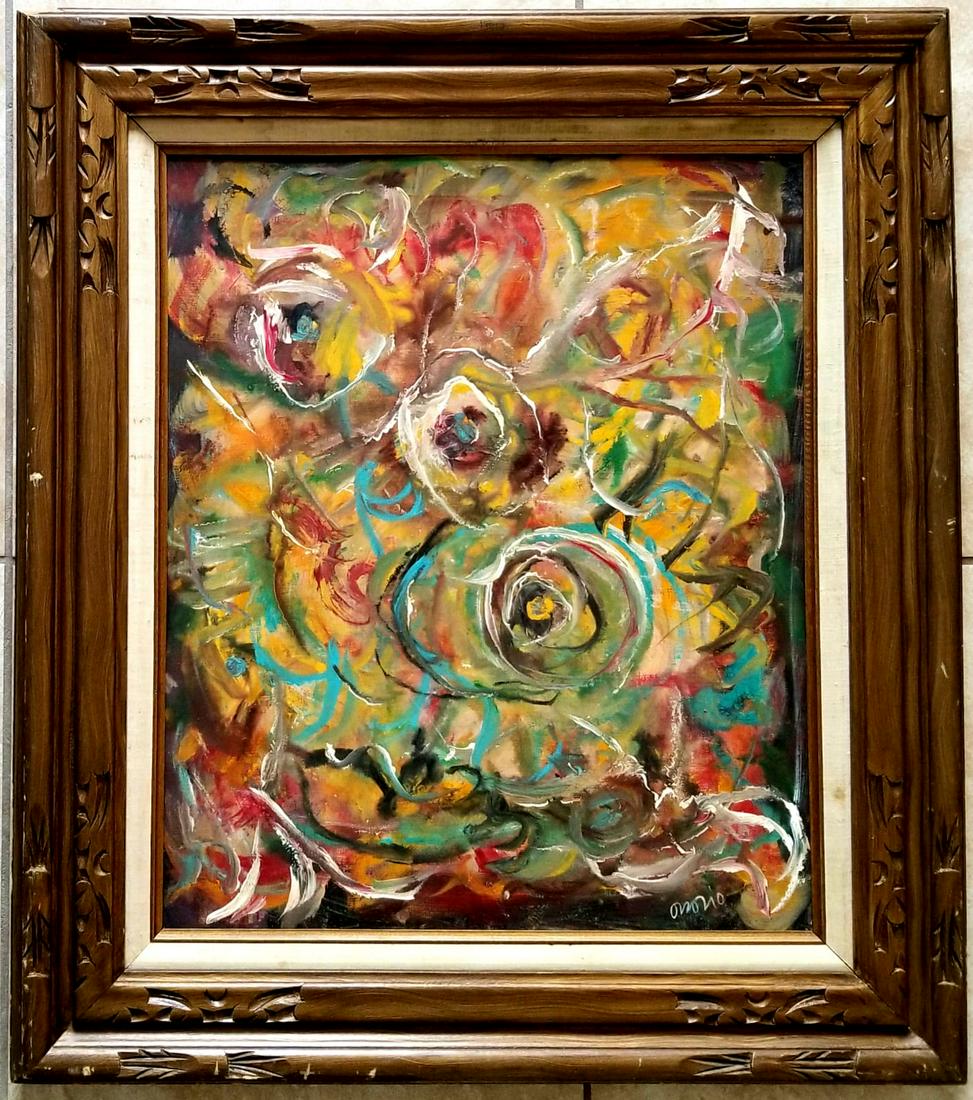 Amazing Alfonso A Ossorio Oil Canvas: Attributed to Alfonso A Ossorio, it does not have a COA. Medium: oil canvas. 32 x 28 inches. Provenance: private owner from New Jersey. Biography: 1916 - 1990. Alfonso Ossorio in his painting showed h